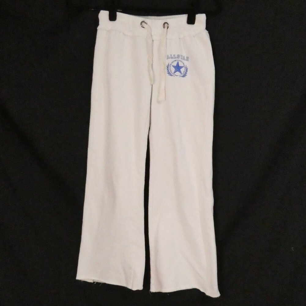 SIBLINGS | 11 inch waist measured | White Sweatpants | Blue AllStar Stitching